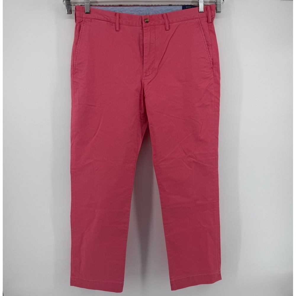 Polo Ralph Lauren Pants Mens 32x32 Pink Stretch Straight Fit Chino Trousers
